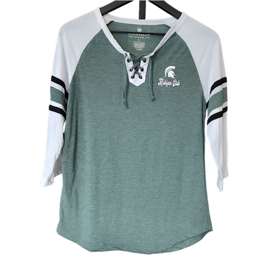 Colosseum Michigan State Spartans Raglan Tee Size Large